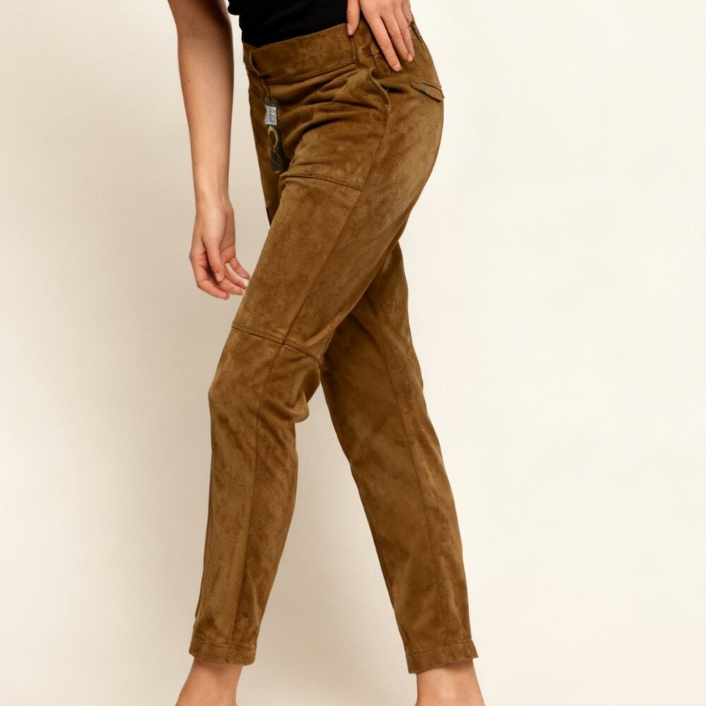 Love & Legend Faux Suede Jeggings Sz 20 Brown Pull On Stretch High Rise